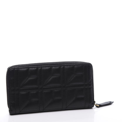 Gucci Calfskin Matelasse Pearly GG Marmont Zip Around Wallet Black 2 of 8