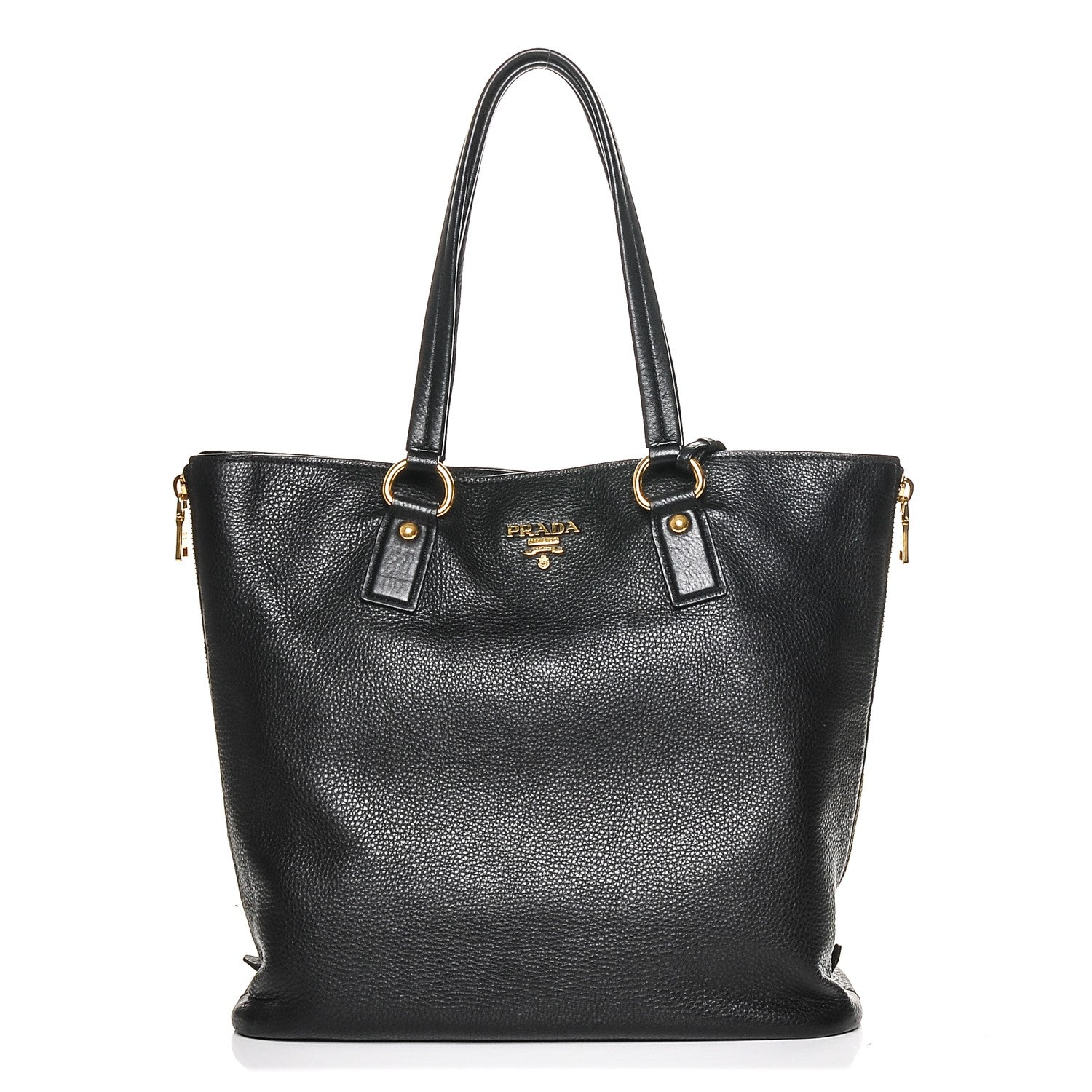 Prada Vitello Daino Zip Tote Nero Black 1 of 7