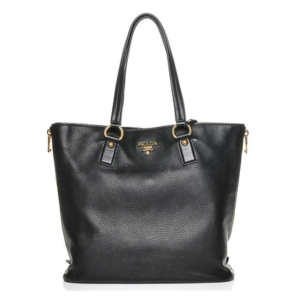 Prada Vitello Daino Zip Tote Nero Black 1 of 7