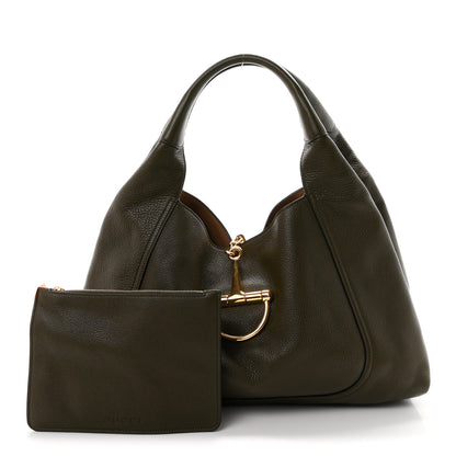 Gucci Grained Calfskin Softbit Maxi Shoulder Bag Forest Green 3 of 11