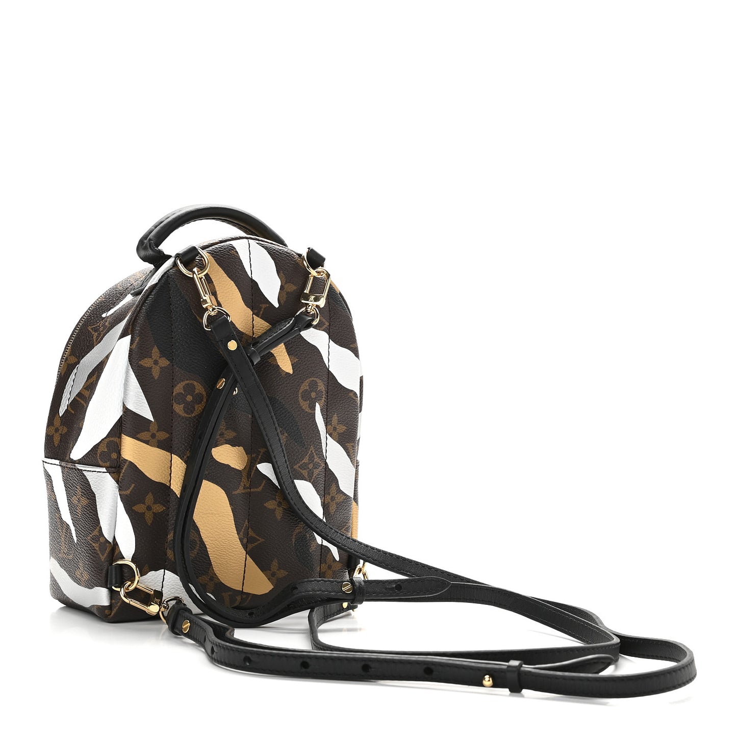 X LOL Monogram Palm Springs Backpack Mini Gold Silver