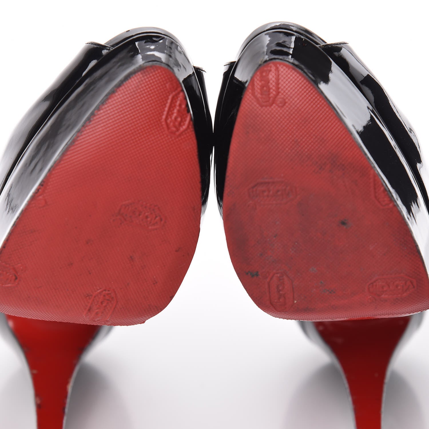 Christian Louboutin Patent Lady Peep 150 Pumps 37.5 Black 10 of 17
