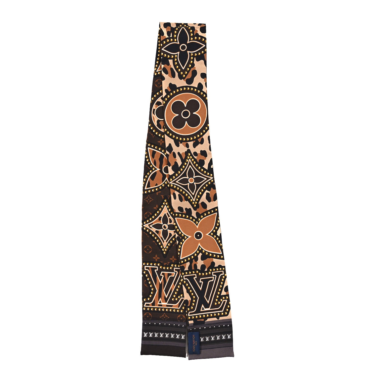 Louis Vuitton Silk Monogram LV World Bandeau Brown 2 of 3