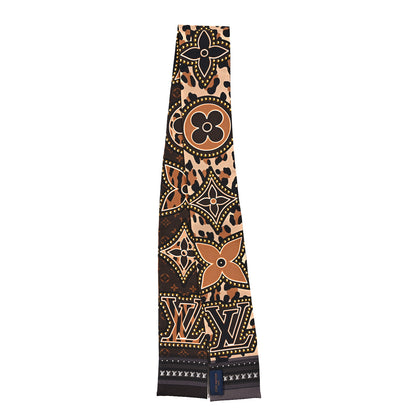 Louis Vuitton Silk Monogram LV World Bandeau Brown 2 of 3