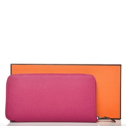 Hermes Epsom Silk'In Wallet Rose Pourpre Bleu Lin 8 of 8