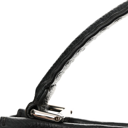 Fendi Cuoio Romano Selleria Bi-Color Medium Peekaboo Iconic Satchel Black Mou 13 of 15