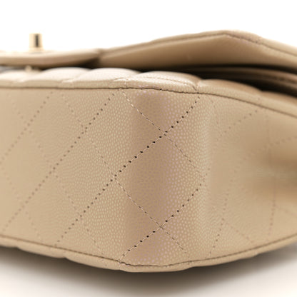 Chanel Iridescent Caviar Quilted Medium Double Flap Dark Beige 10 of 11