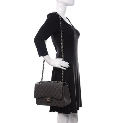 Chanel Lambskin Quilted Jumbo Double Flap Grey 2 of 11