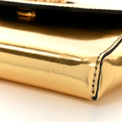 Versace Patent Metallic La Medusa Pouch On Chain Gold 10 of 12