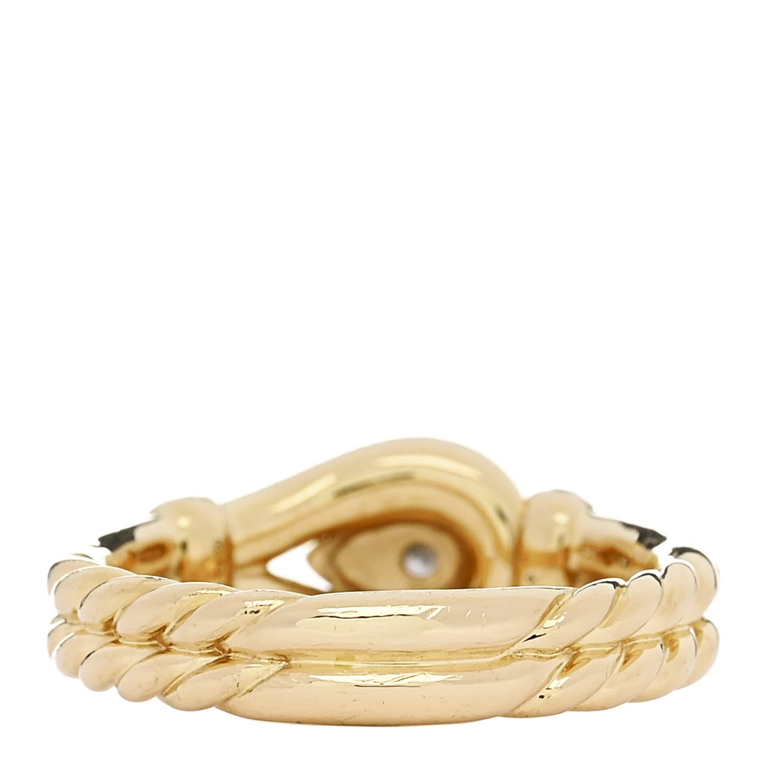 David Yurman 18K Yellow Gold Diamond Thoroughbred Loop Ring 53 6.5 3 of 4