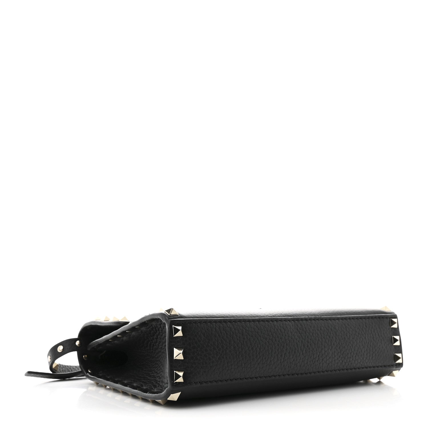 Valentino Garavani Pebbled Calfskin Medium Rockstud Flip Lock Crossbody Bag Black 4 of 10