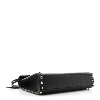 Valentino Garavani Pebbled Calfskin Medium Rockstud Flip Lock Crossbody Bag Black 4 of 10