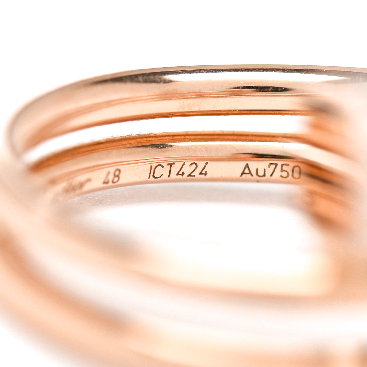 Cartier 18K Pink Gold Diamond Double Juste Un Clou Ring 48 4.5 4 of 6