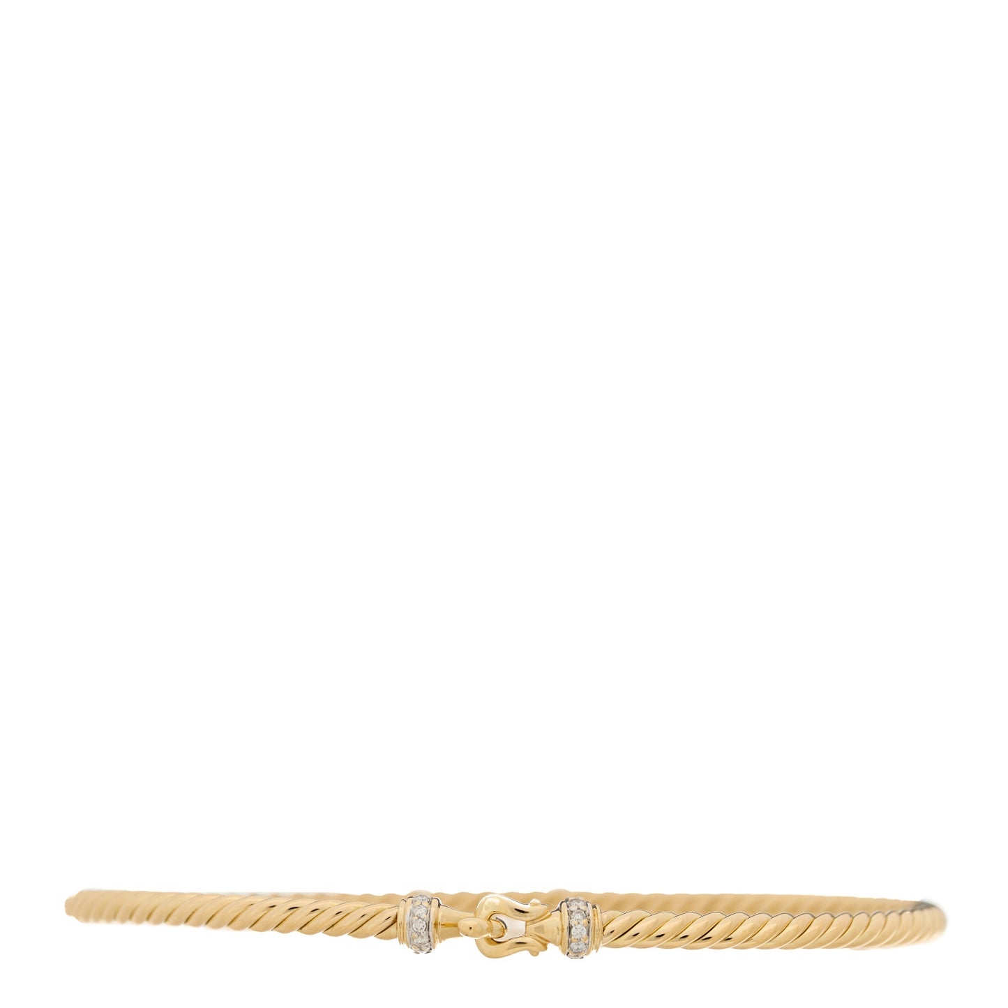 18K Yellow Gold Diamond 2.6mm Cable Collectibles Buckle Bracelet