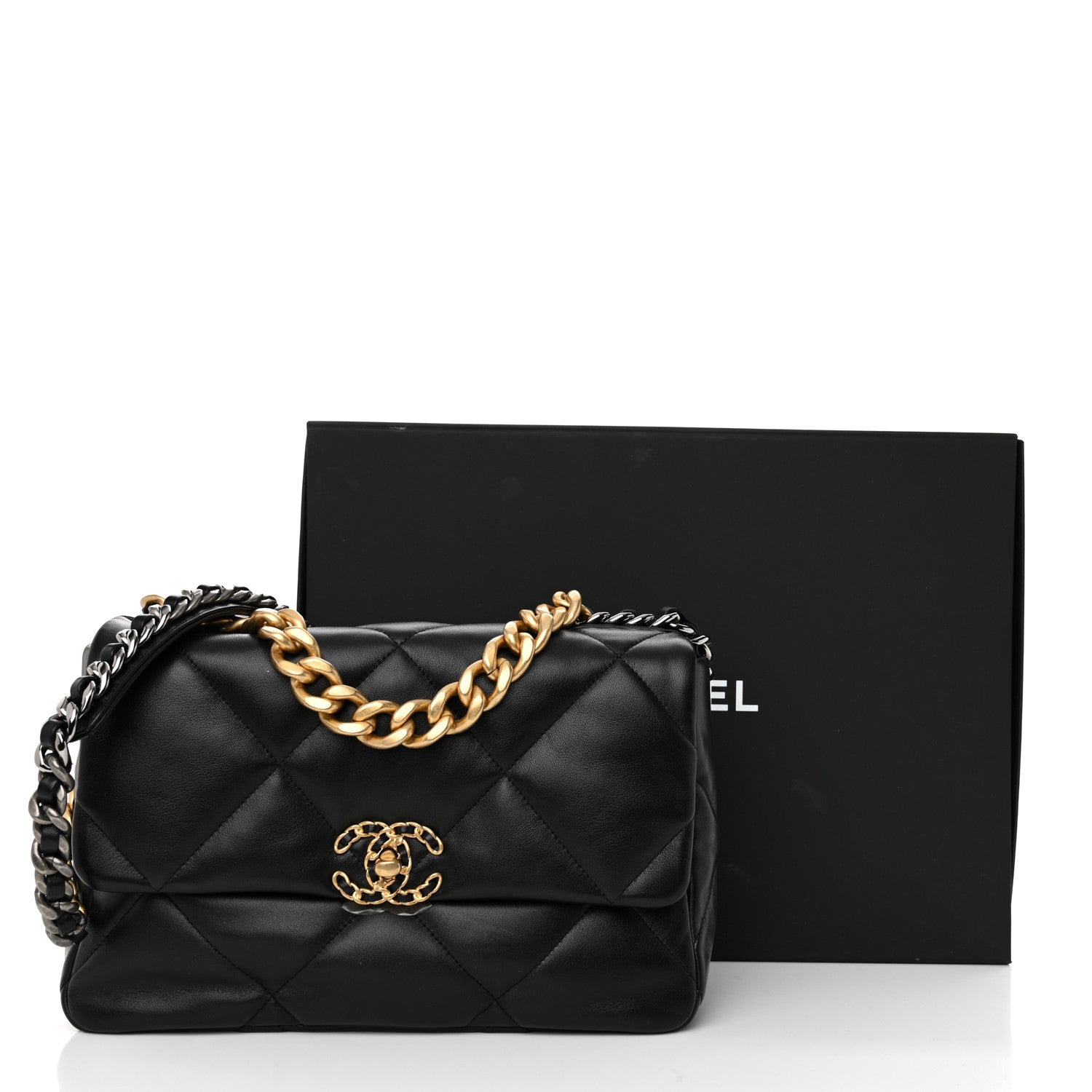 Chanel Lambskin Quilted Large Chanel 19 Flap Black 11 of 11