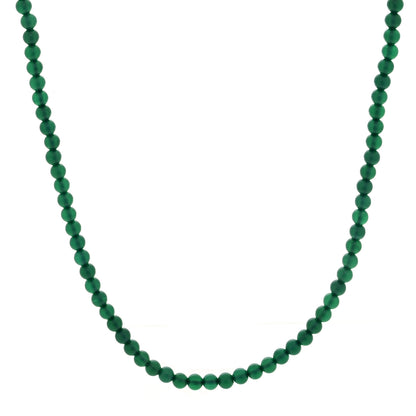 David Yurman Sterling Silver Green Onyx 5mm Spiritual Beads Necklace 1 of 4
