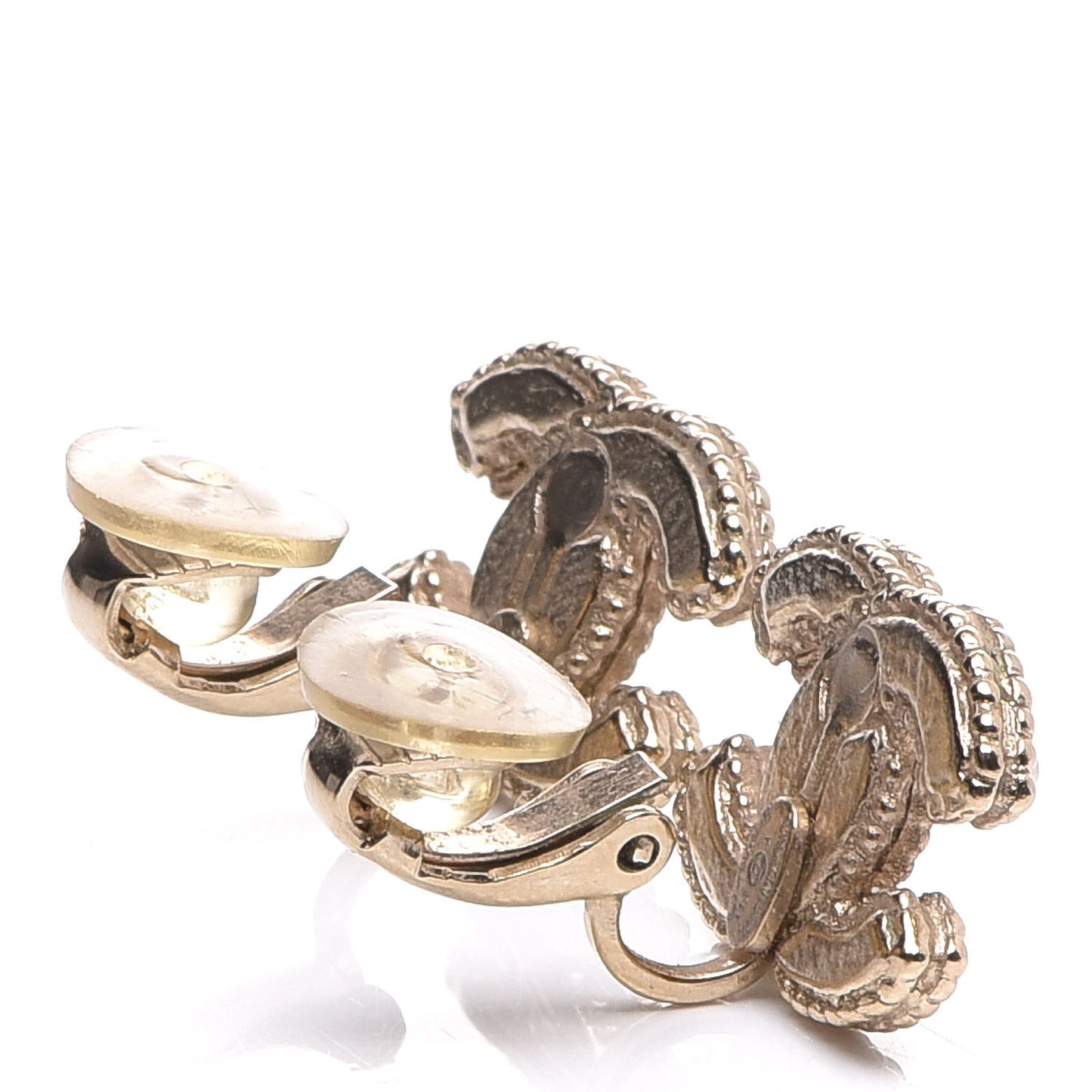 Pearl CC Clip On Earrings Light Gold