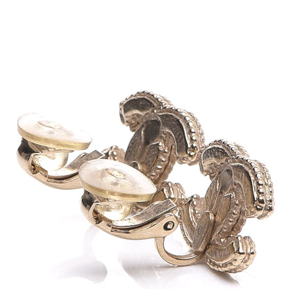 Chanel Pearl CC Clip On Earrings Light Gold 3 of 5
