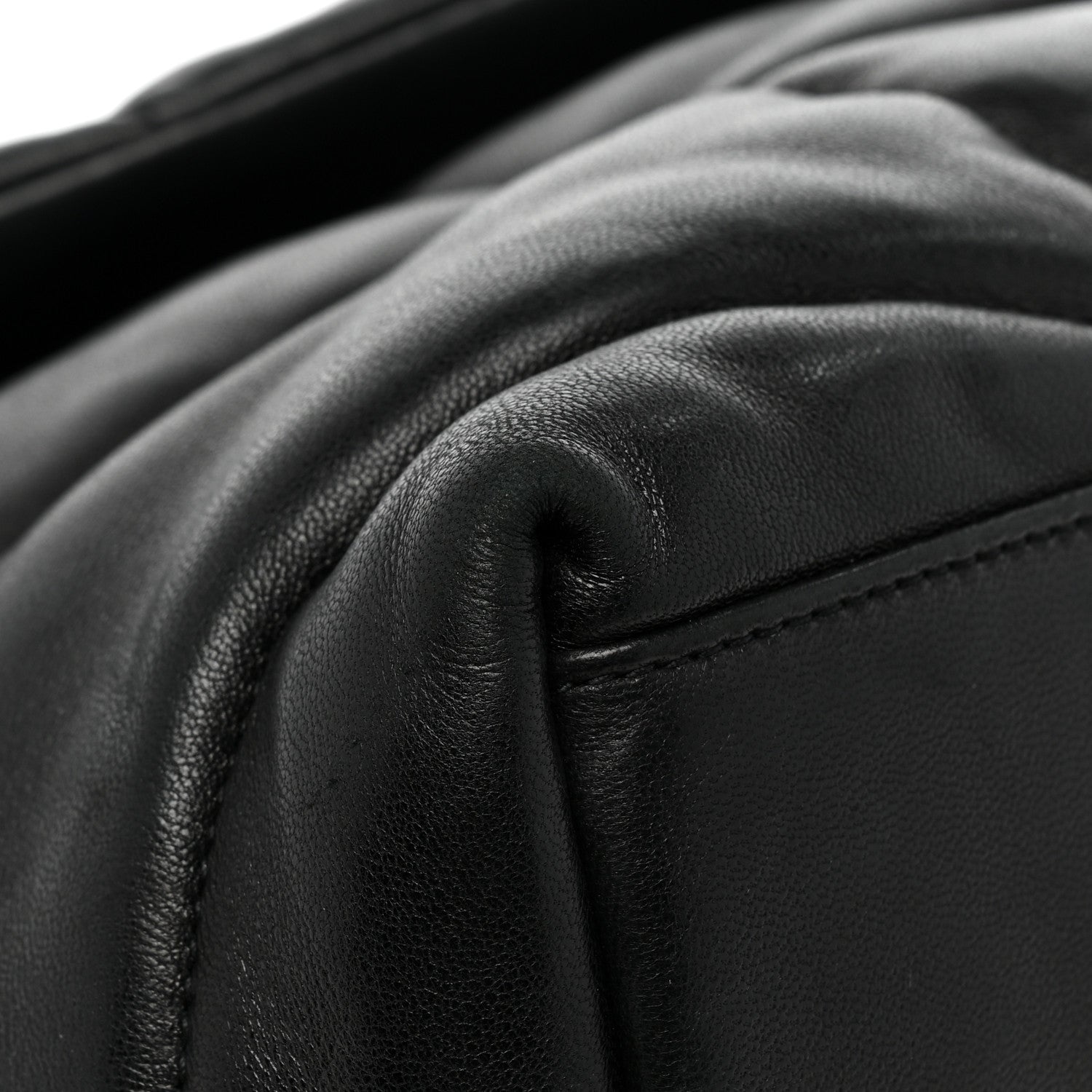 Saint Laurent Lambskin Quilted Medium Loulou Puffer Monogram Chain Satchel Black 10 of 16