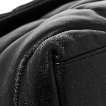 Saint Laurent Lambskin Quilted Medium Loulou Puffer Monogram Chain Satchel Black 10 of 16