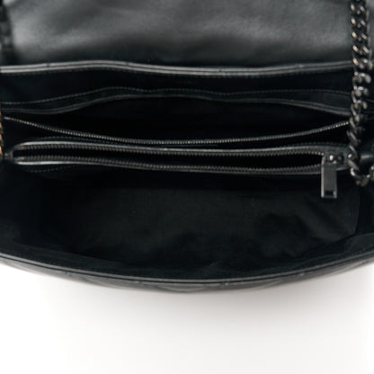 Saint Laurent Calfskin Y Quilted Monogram Monochrome Large Loulou Chain Satchel Black 5 of 13