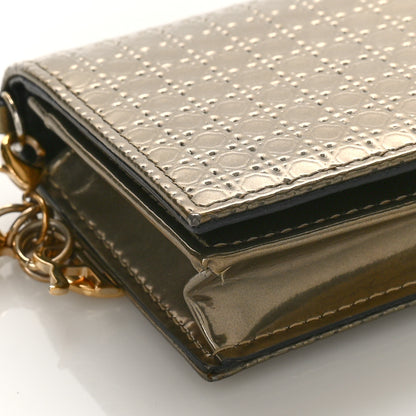 Christian Dior Metallic Patent Micro-Cannage Lady Dior Card Holder Gold 8 of 9