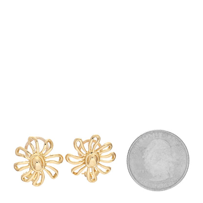 Tiffany 18K Yellow Gold Paloma Picasso Daisy Flower Earrings 2 of 5