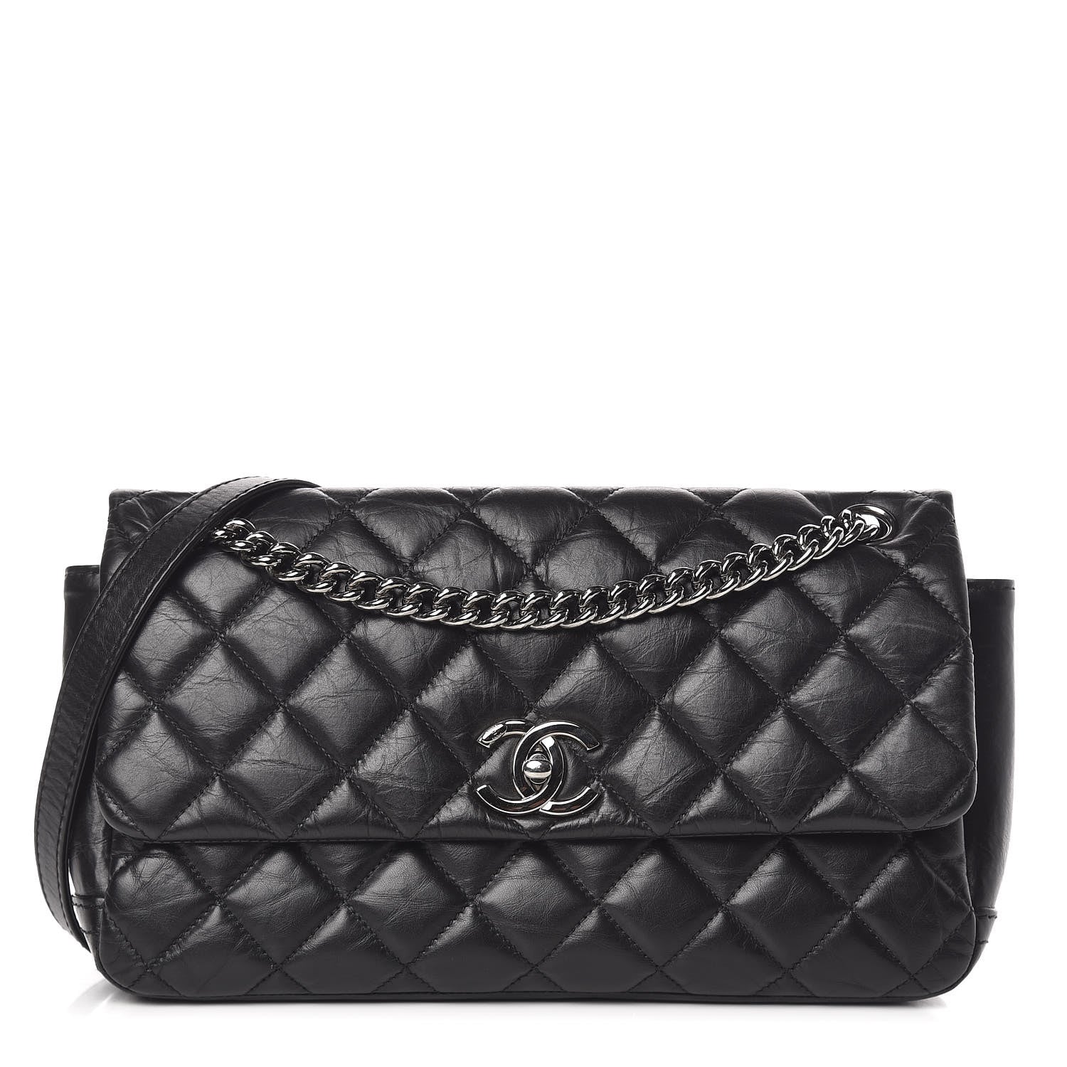 Chanel Aged Calfskin Quilted Small Lady Pearly Flap Black 1 of 12