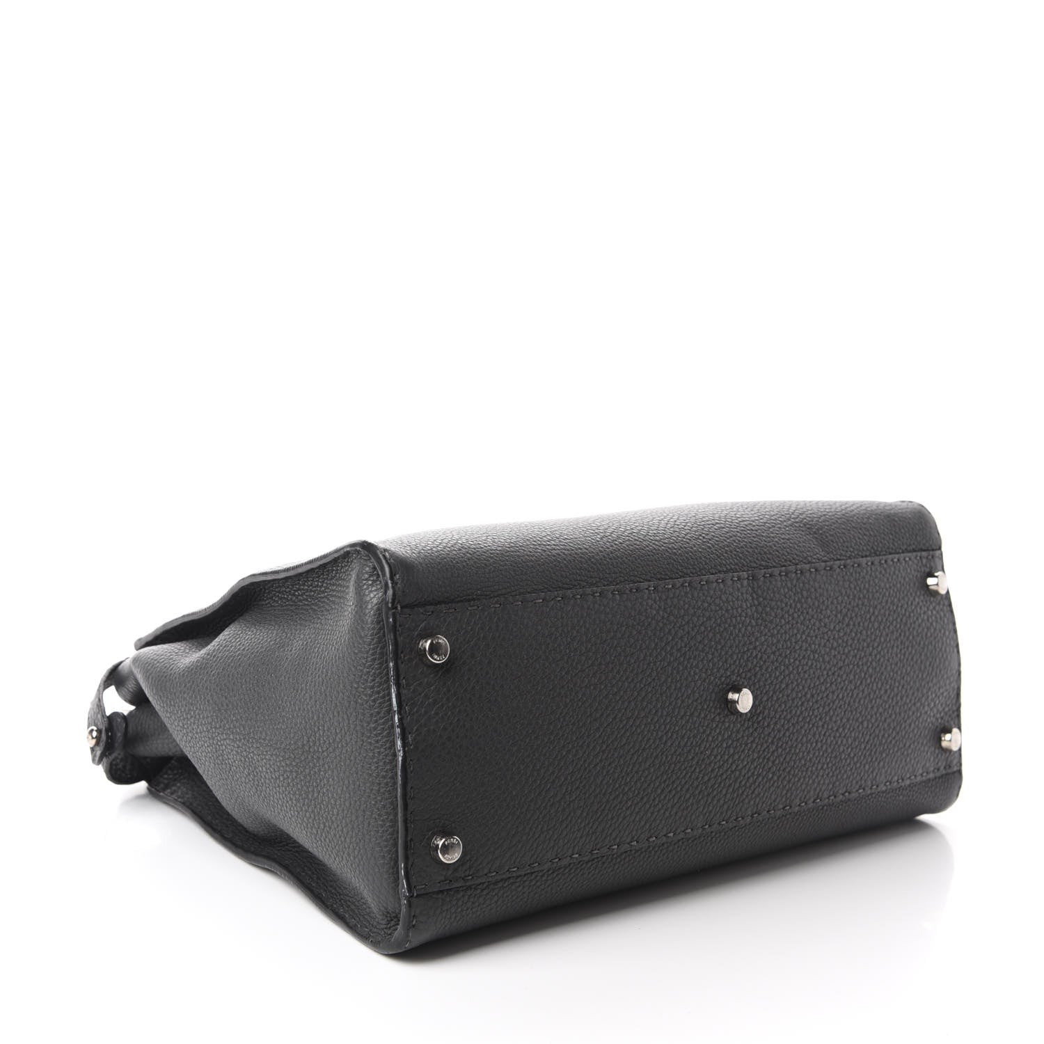 Fendi Cuoio Romano Selleria Bi-Color Large Peekaboo Iconic Satchel Asfalto Latte 4 of 13