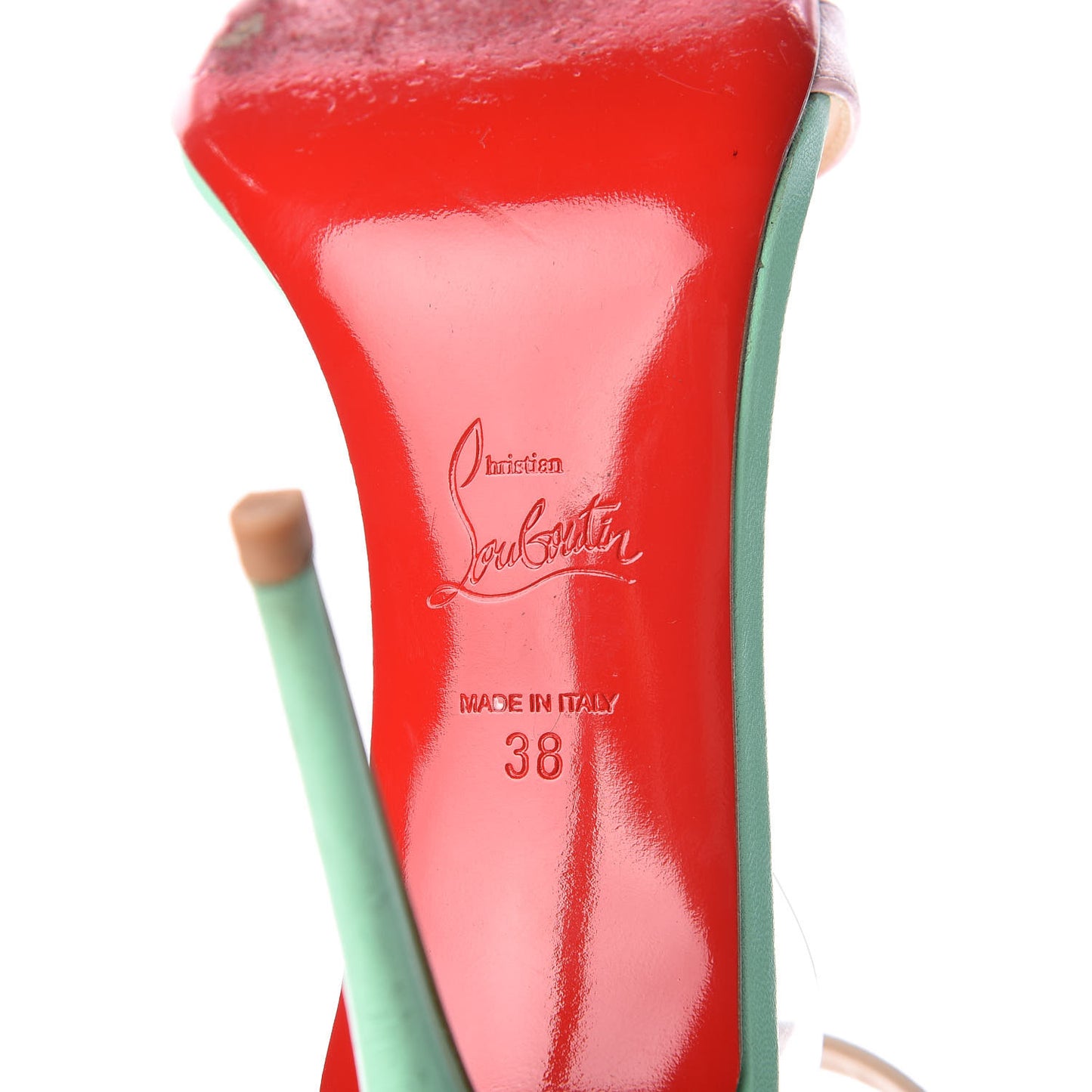 Shiny Nappa PVC Jonatina 100 Sandals 38 Opal
