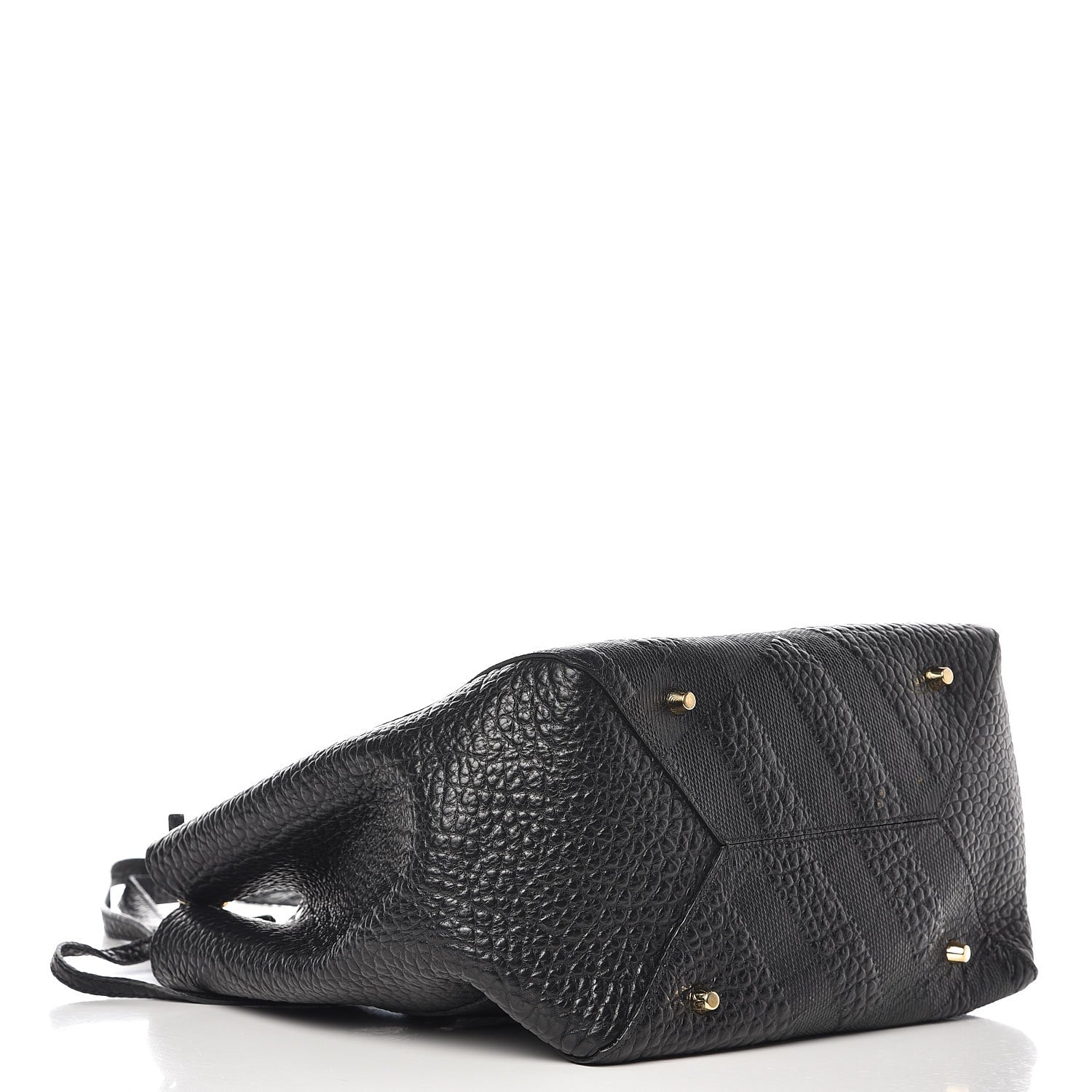 Burberry Signature Grain Calfskin Check Embossed Small Canterbury Tote Black 5 of 8
