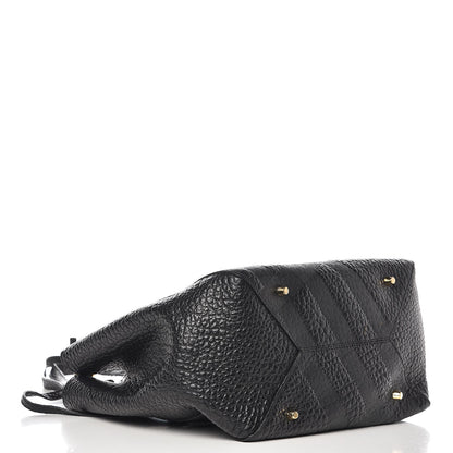 Burberry Signature Grain Calfskin Check Embossed Small Canterbury Tote Black 5 of 8