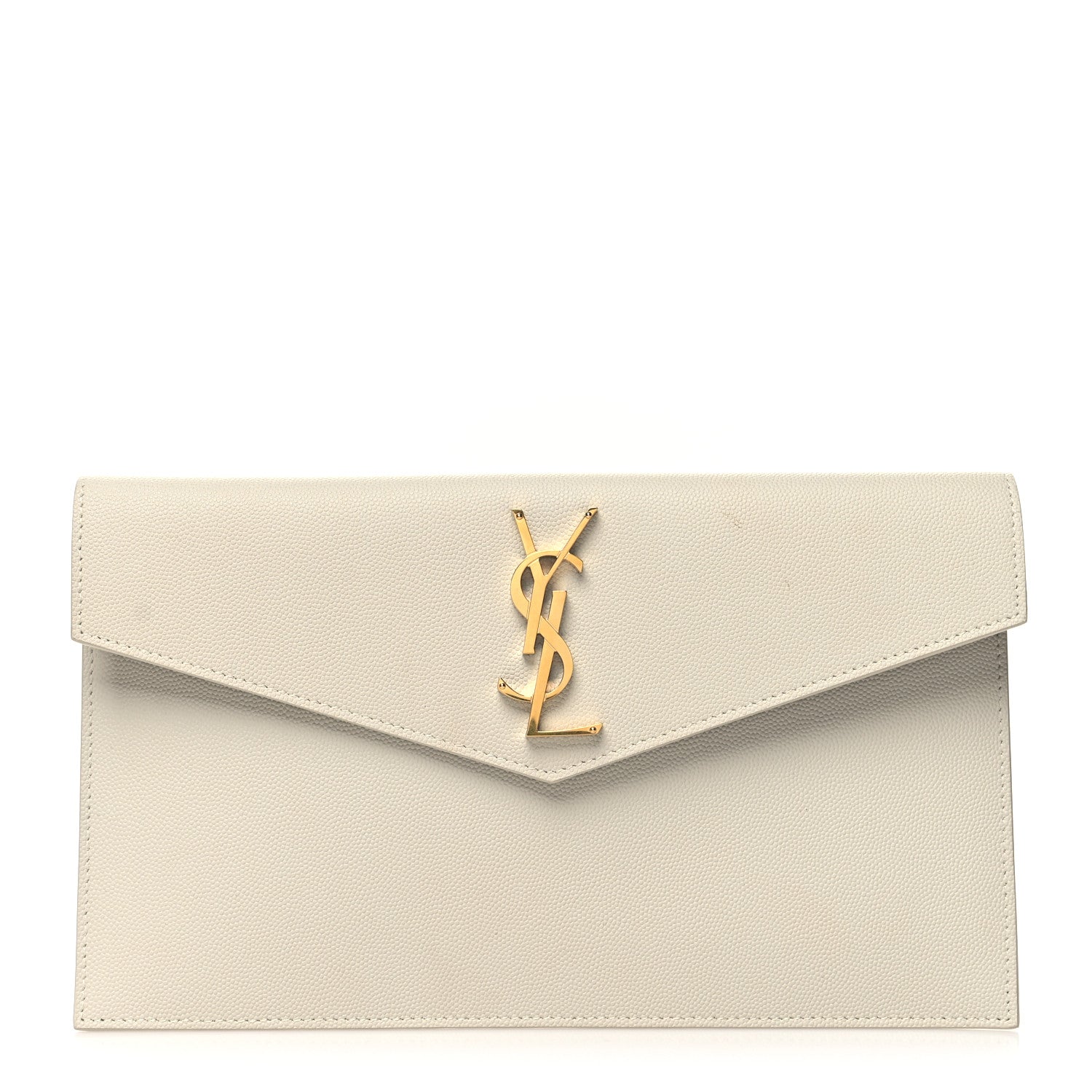 Saint Laurent Grain De Poudre Uptown Pouch Blanc Vintage 1 of 9
