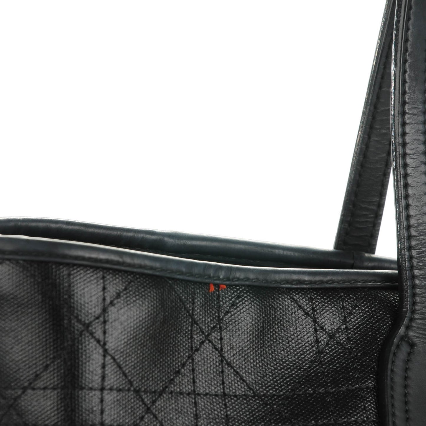 Coated Canvas Cannage Panarea Shopping Tote Black