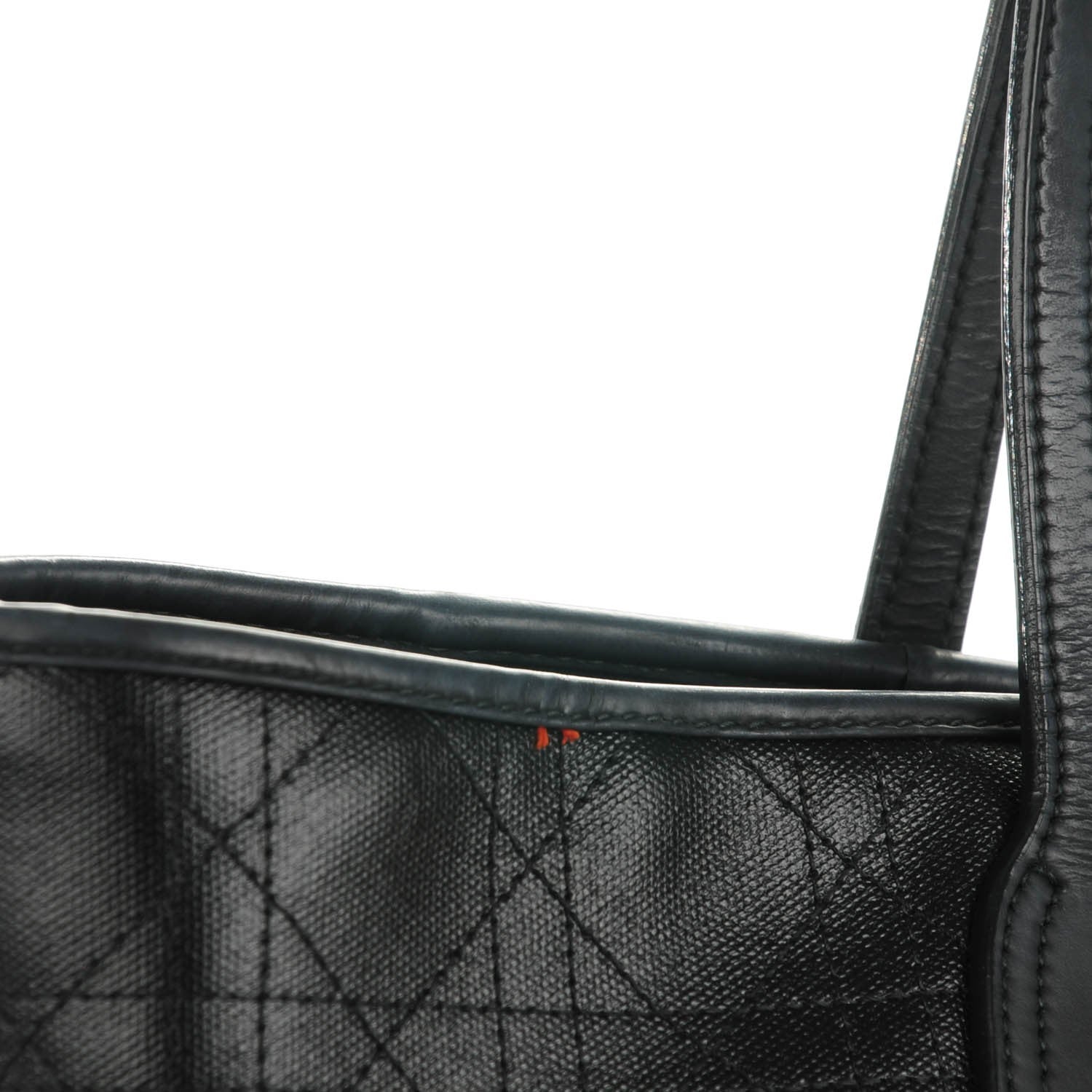 Christian Dior Coated Canvas Cannage Panarea Shopping Tote Black 9 of 9