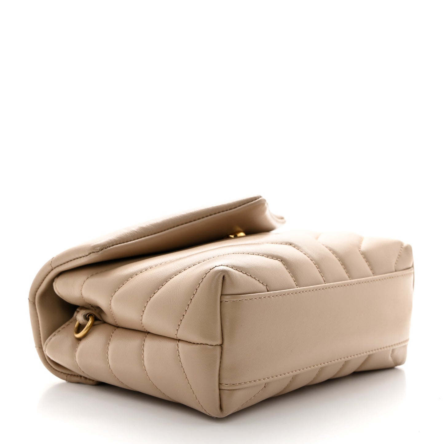 Calfskin Y Quilted Monogram Toy Loulou Crossbody Bag Dark Beige
