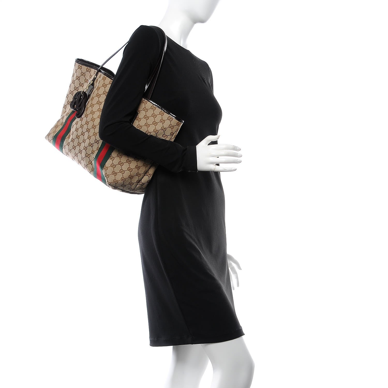 Gucci Monogram Web Large Jolie Tote Brown 2 of 7