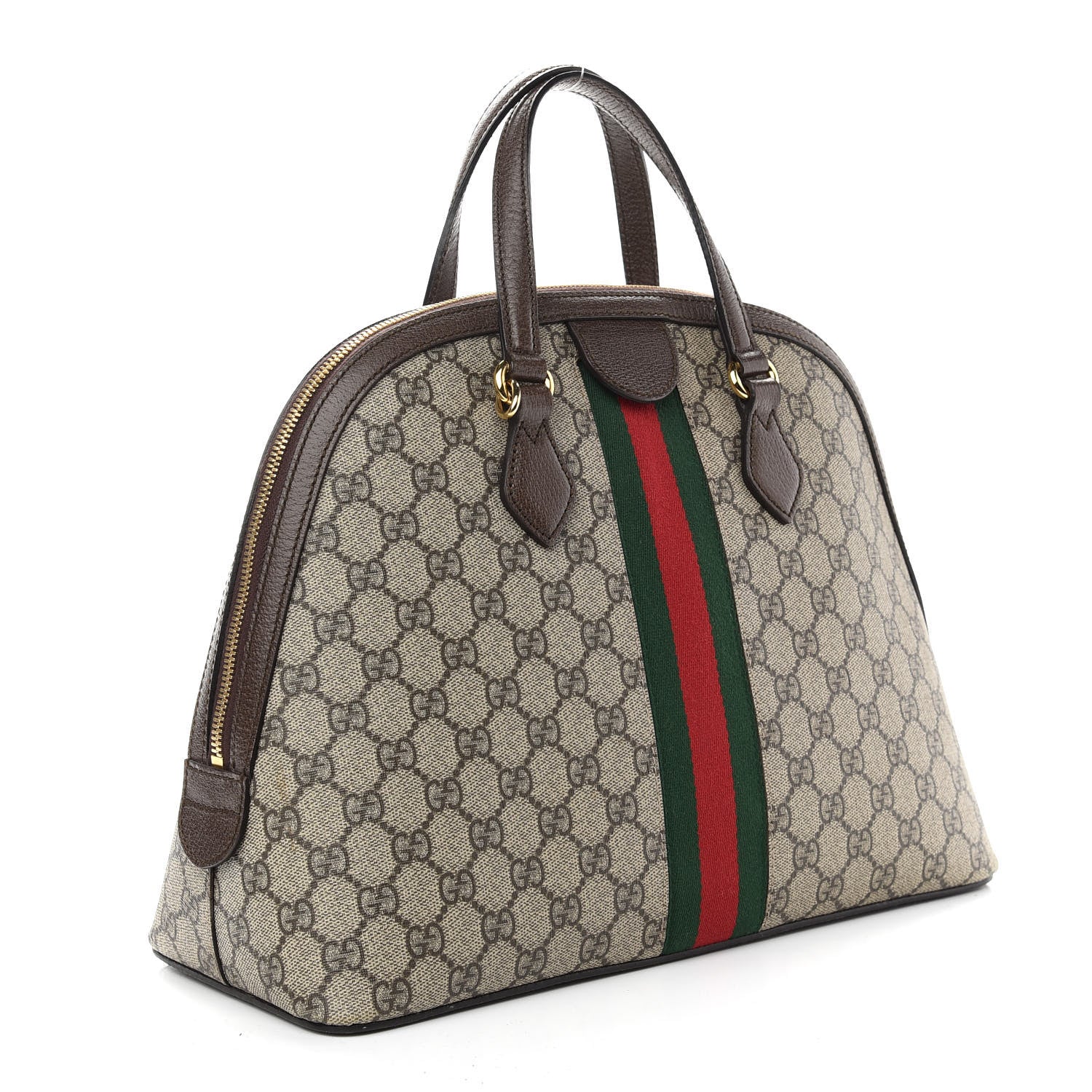 Gucci GG Supreme Monogram Web Medium Ophidia Top Handle Dome Bag Brown 3 of 10