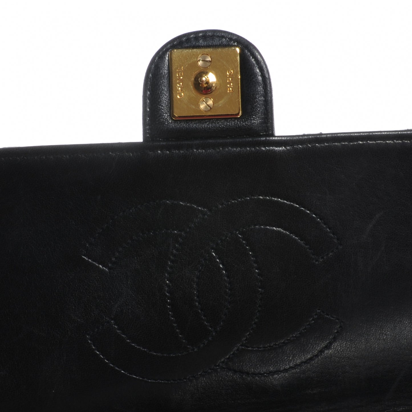 Lambskin Single Flap Black
