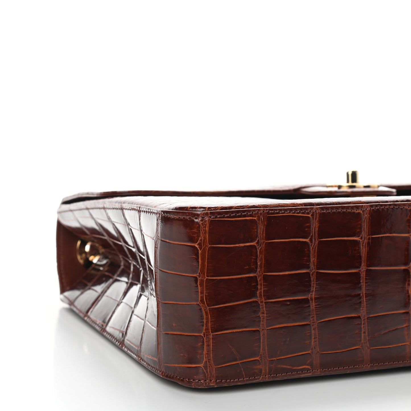Alligator Jumbo Single Flap Dark Brown