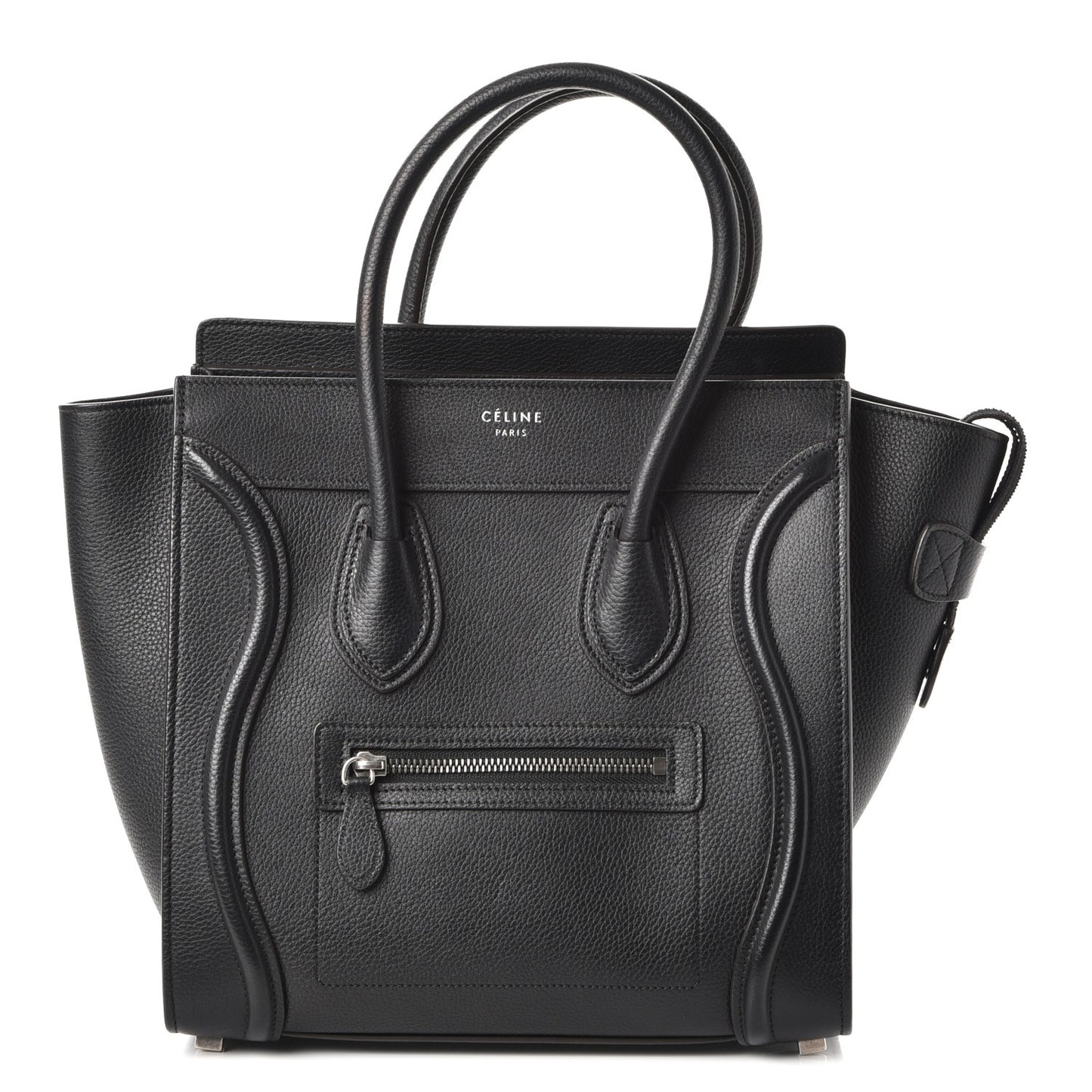 Drummed Calfskin Micro Luggage Black