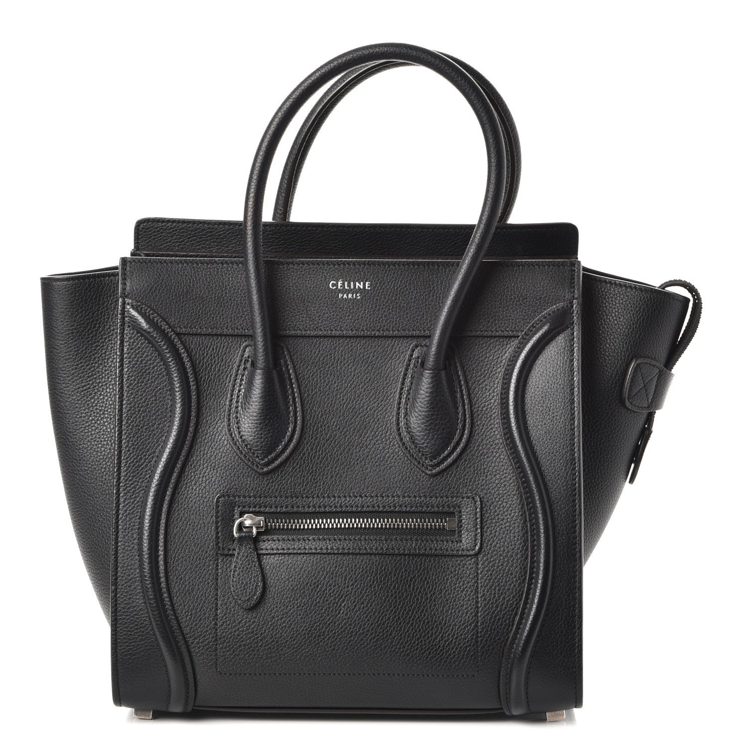 Celine Drummed Calfskin Micro Luggage Black 1 of 7