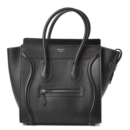 Celine Drummed Calfskin Micro Luggage Black 1 of 7