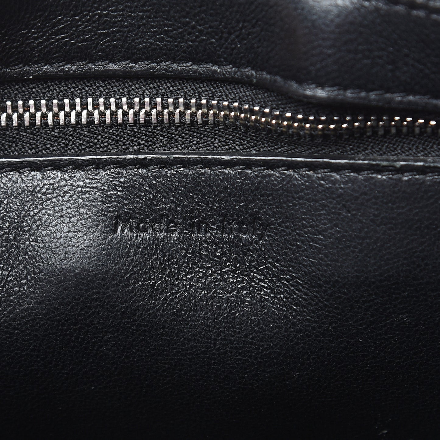 Textured Calfskin Small Bi-Color Edge Shoulder Bag Black Cream