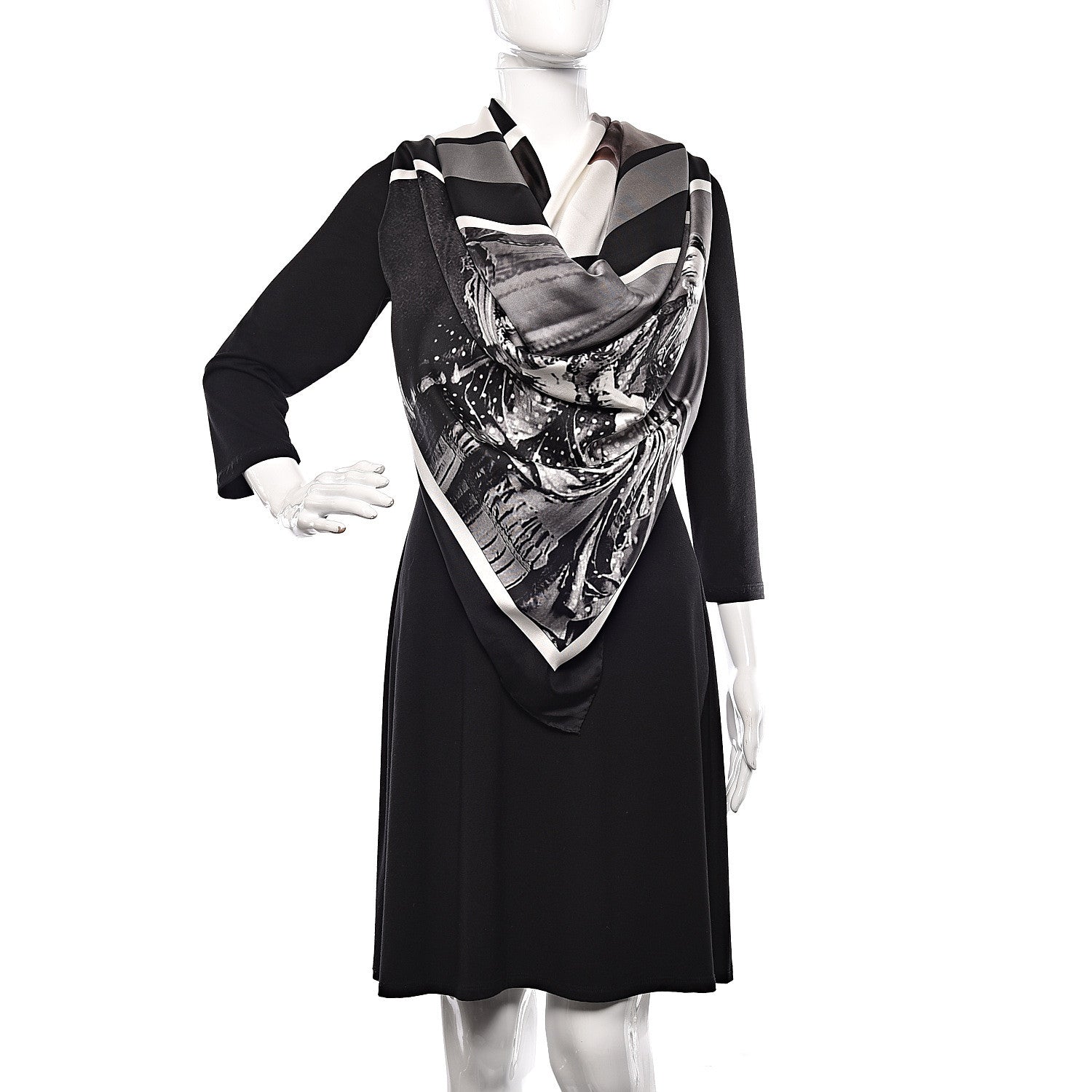 Burberry Silk Montage Print Large Square Scarf Monochrome 1 of 4