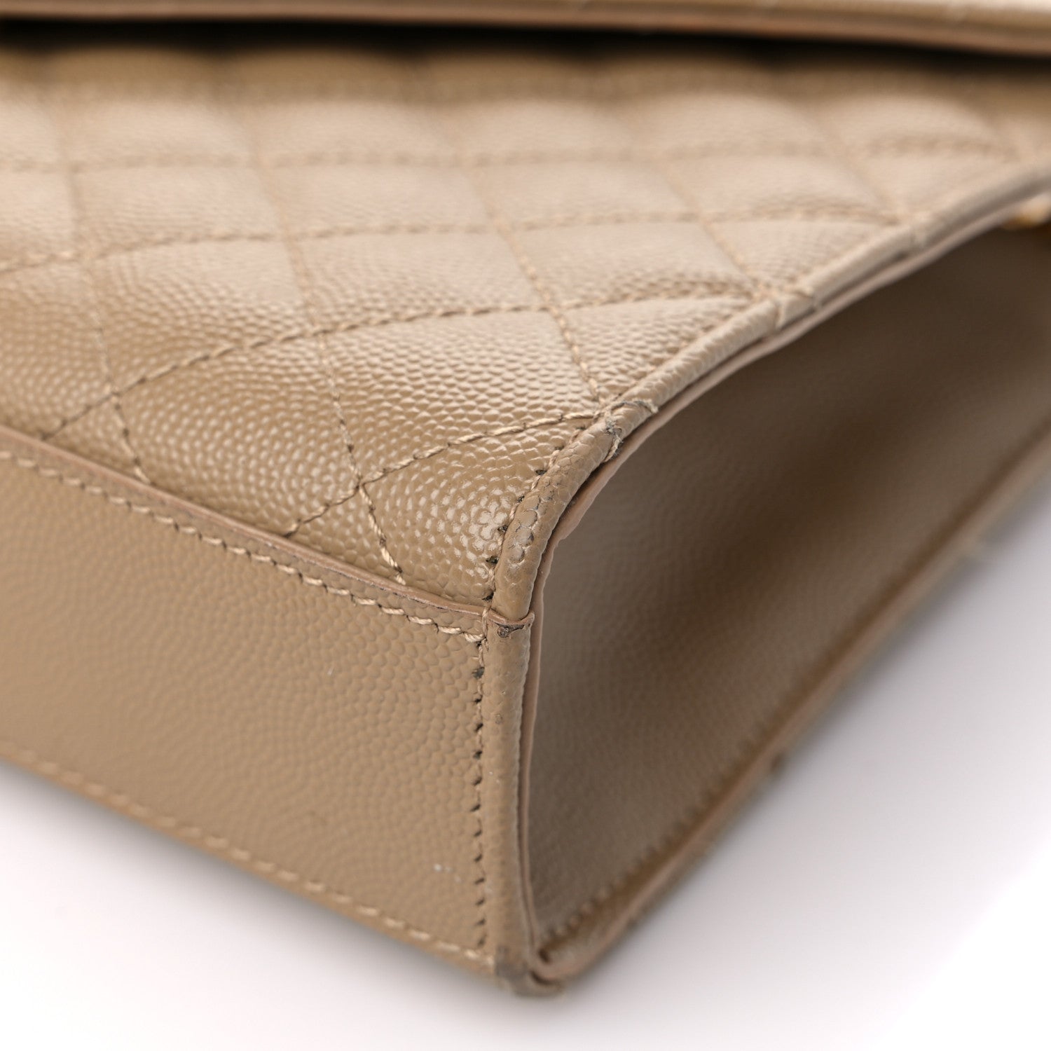 Saint Laurent Grain De Poudre Textured Mixed Matelasse Medium Triquilt Monogram Satchel Natural Tan 9 of 18