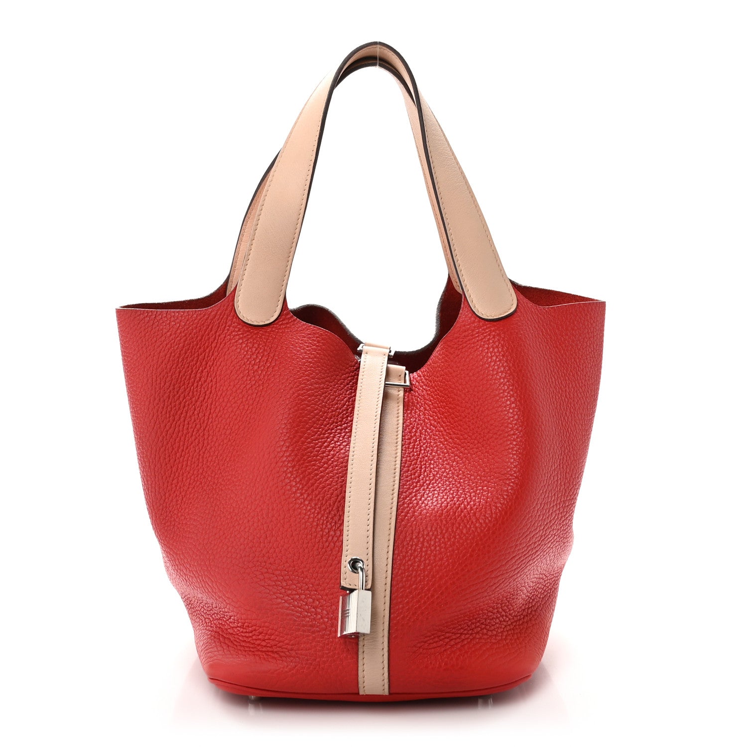 Hermes Taurillon Clemence Swift Eclat Picotin Lock 22 MM Gold Rouge Tomate Rose Eglantine 1 of 12