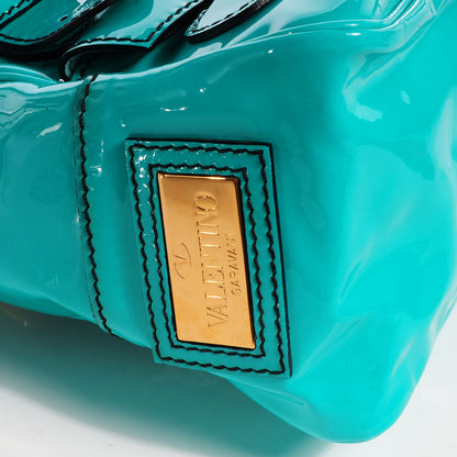 Valentino Garavani Patent Histoire Tote Turquoise 4 of 8