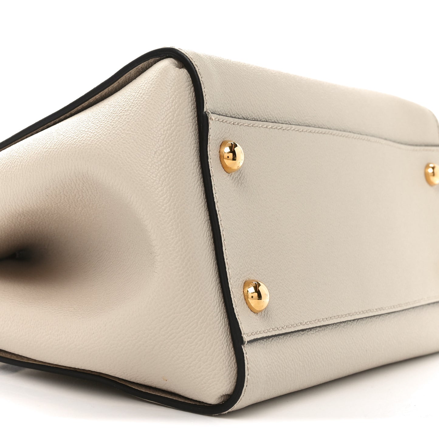 Soft Grain Calfskin Medium Buckle Tote Limestone