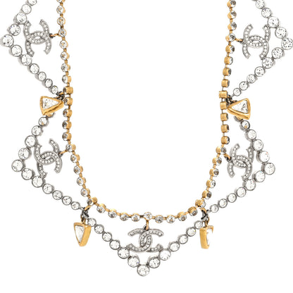 Chanel Crystal CC Choker Necklace Gold Silver 1 of 5